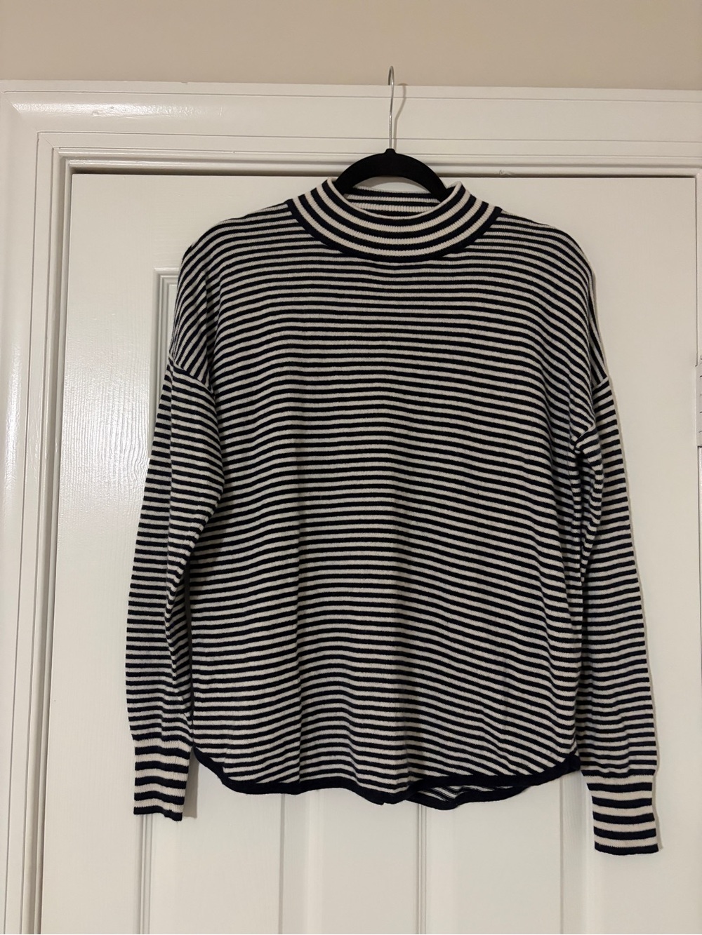 Madewell Black & White Striped Turtleneck Sweater